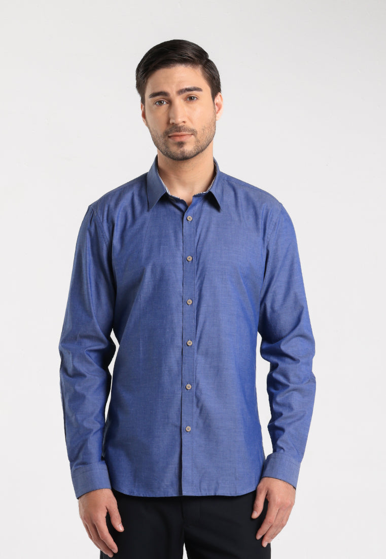 MOC Kemeja Lengan Panjang Pria Jansen - Navy