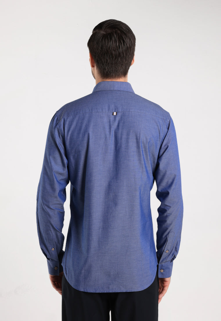 MOC Kemeja Lengan Panjang Pria Jansen - Navy