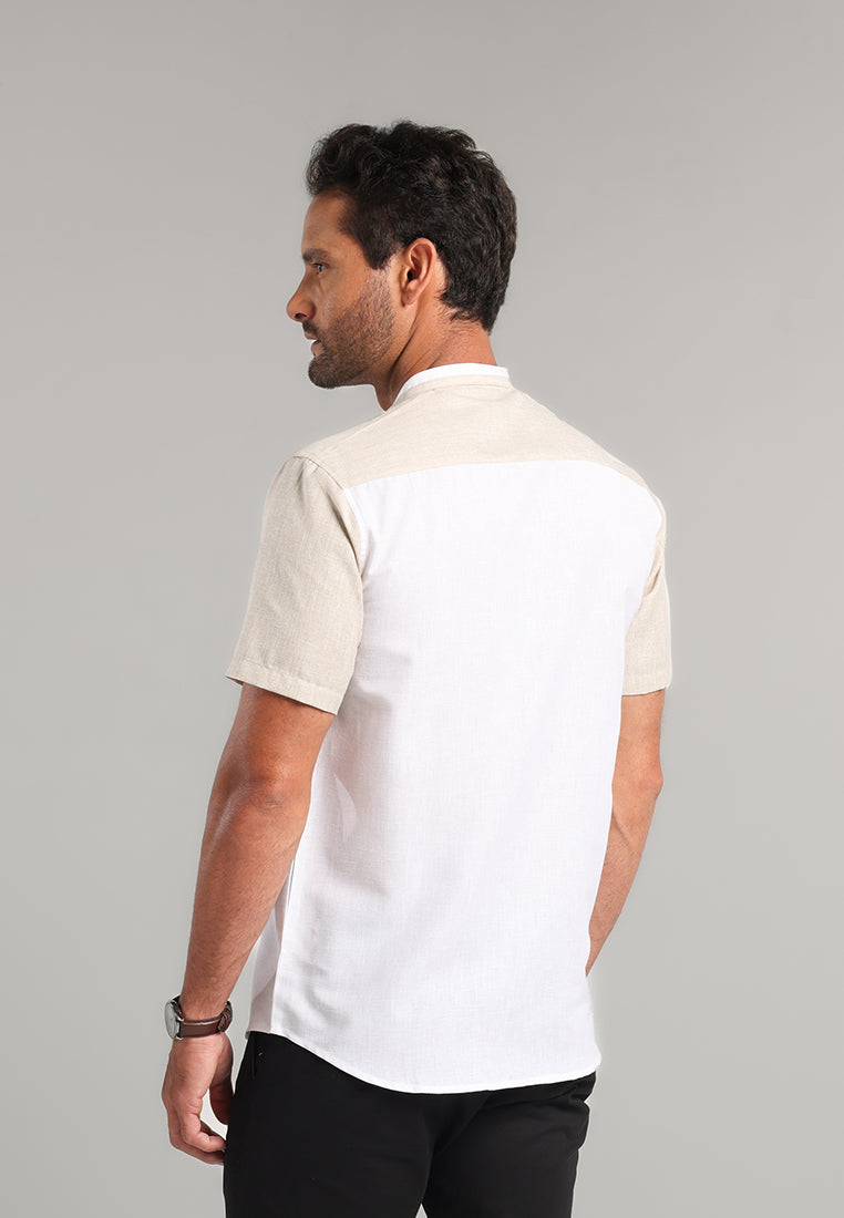 MOC Kemeja Koko Lengan Pendek Pria Jazirah - Khaki