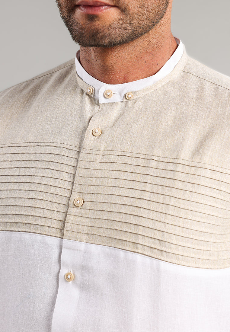 MOC Kemeja Koko Lengan Pendek Pria Jazirah - Khaki