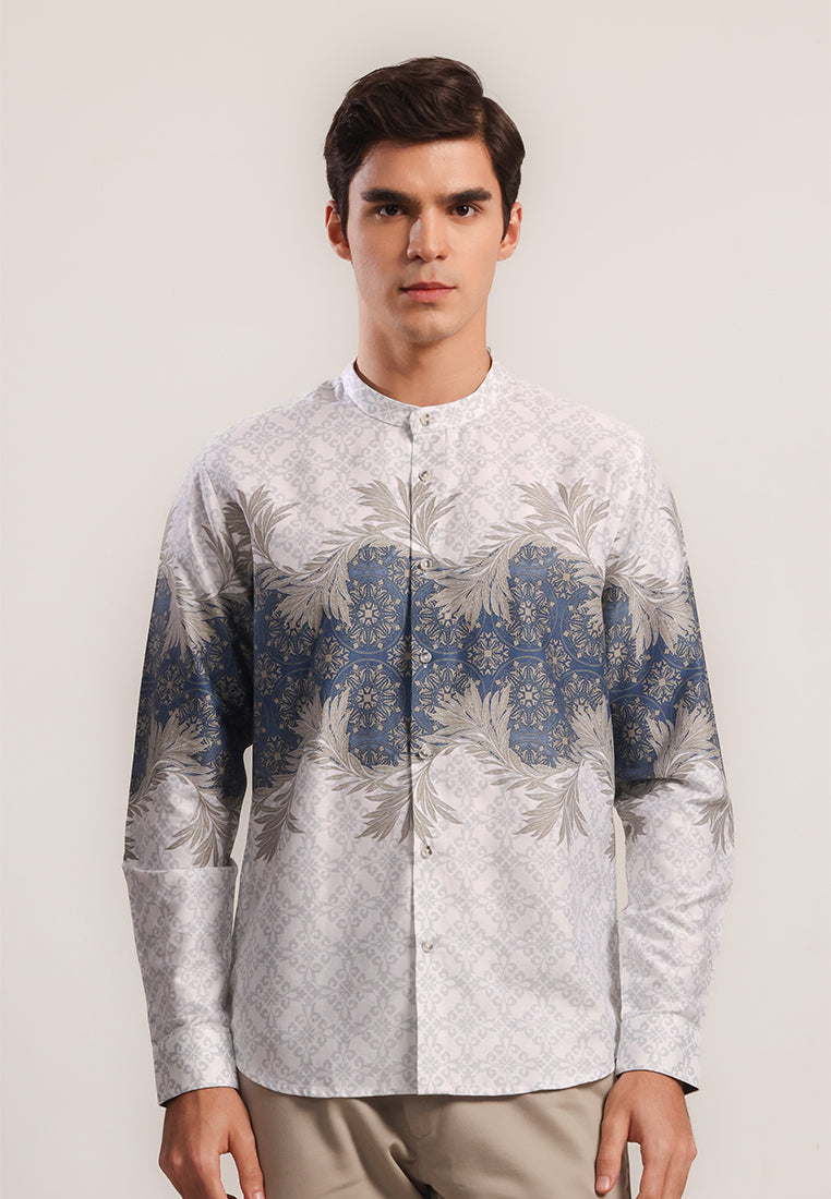 MOC - Kemeja Shanghai Lengan Panjang Pria Khalif - White