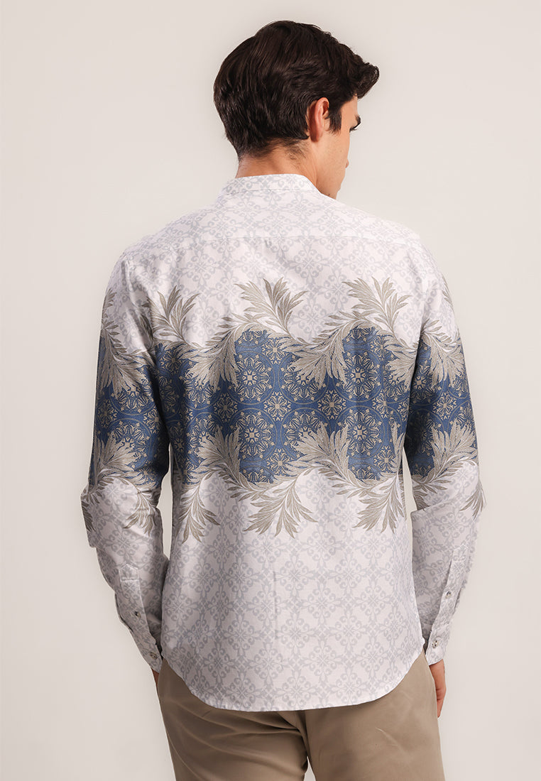 MOC - Kemeja Shanghai Lengan Panjang Pria Khalif - White