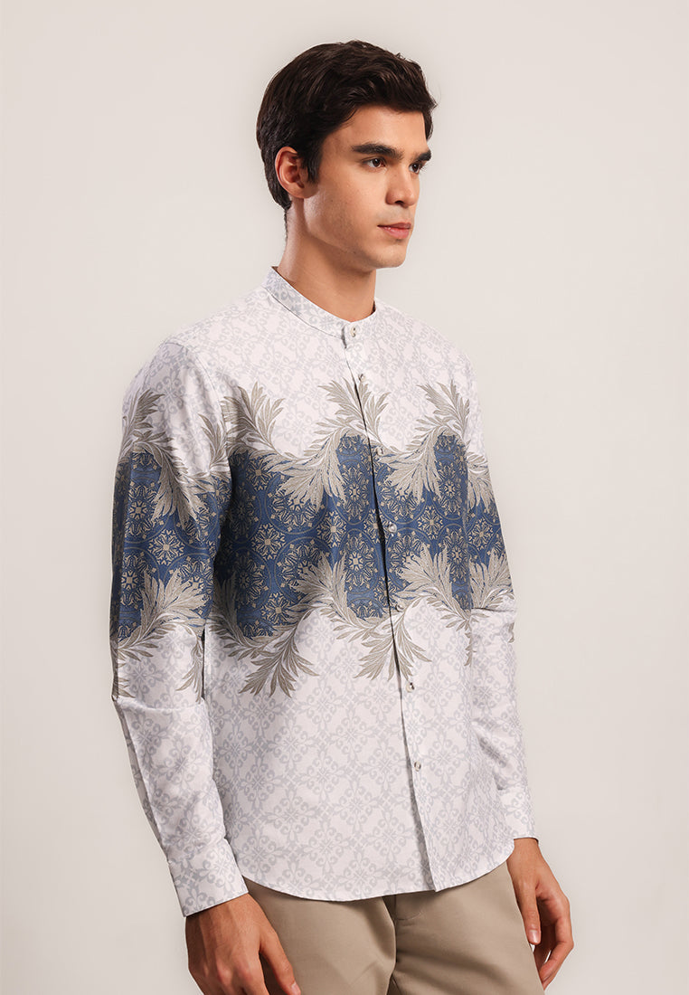 MOC - Kemeja Shanghai Lengan Panjang Pria Khalif - White