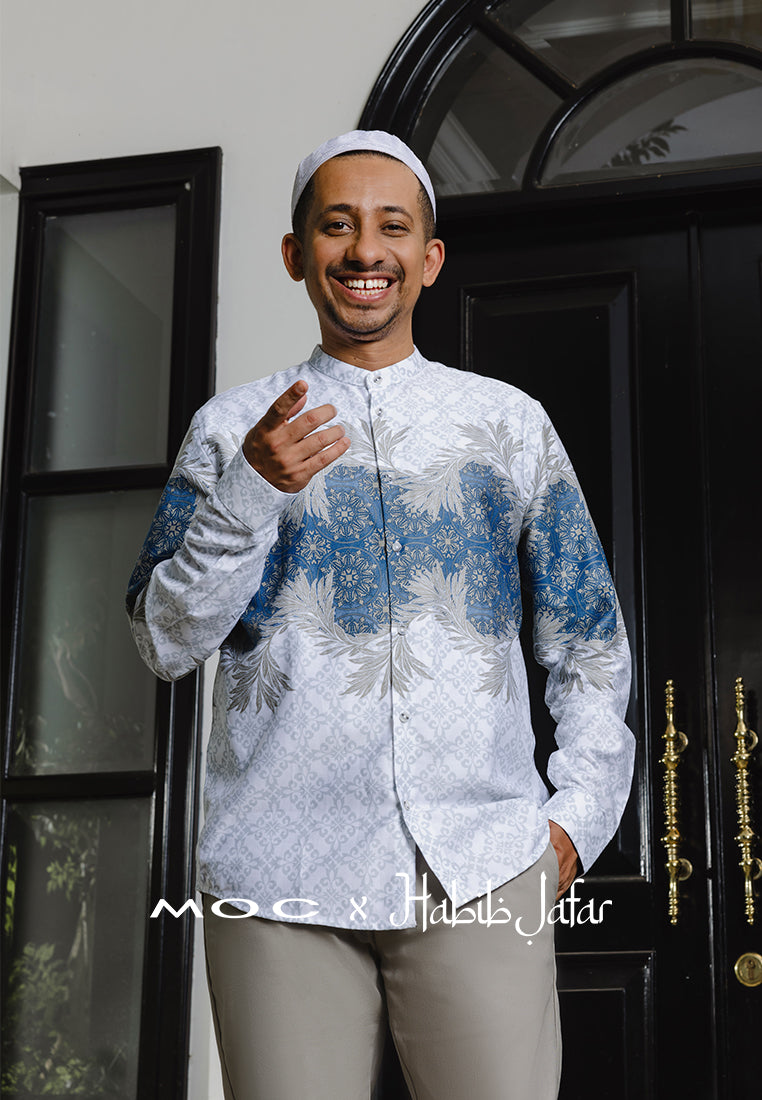 MOC x Habib Jafar Kemeja Shanghai Lengan Panjang Pria Khalif - White