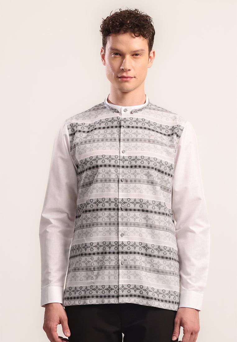 MOC Kemeja Koko Lengan Panjang Pria Lanbash - Grey
