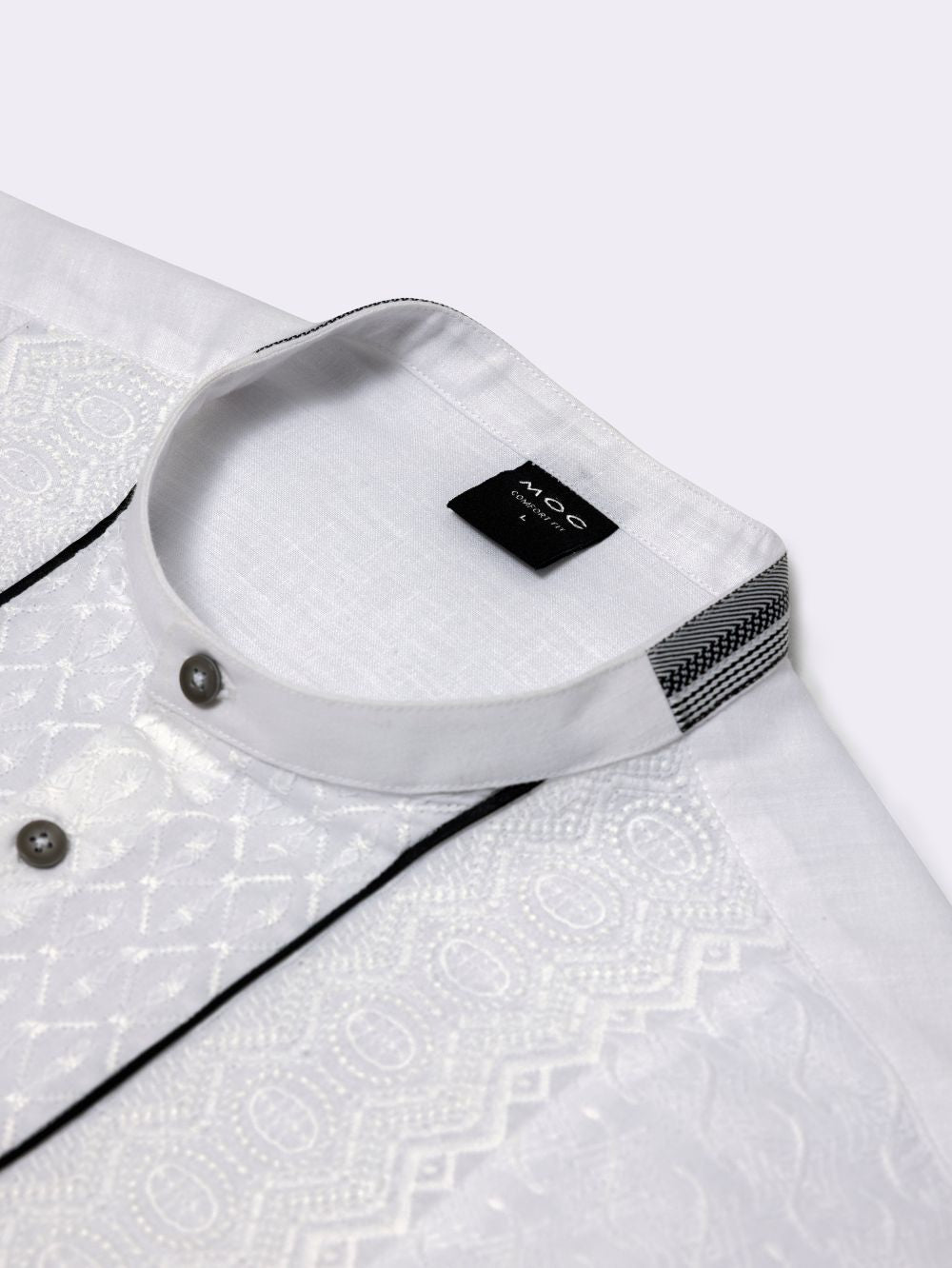 MOC Kemeja Koko Lengan Panjang Pria Othman - White