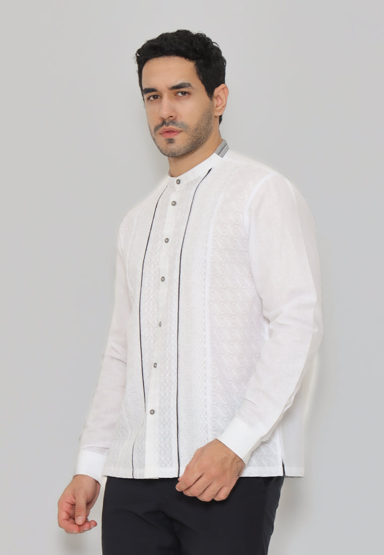 MOC Kemeja Koko Lengan Panjang Pria Othman - White