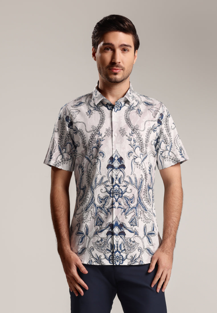 MOC - Kemeja Batik Pria Lengan Pendek Ragbani 3 - Beige