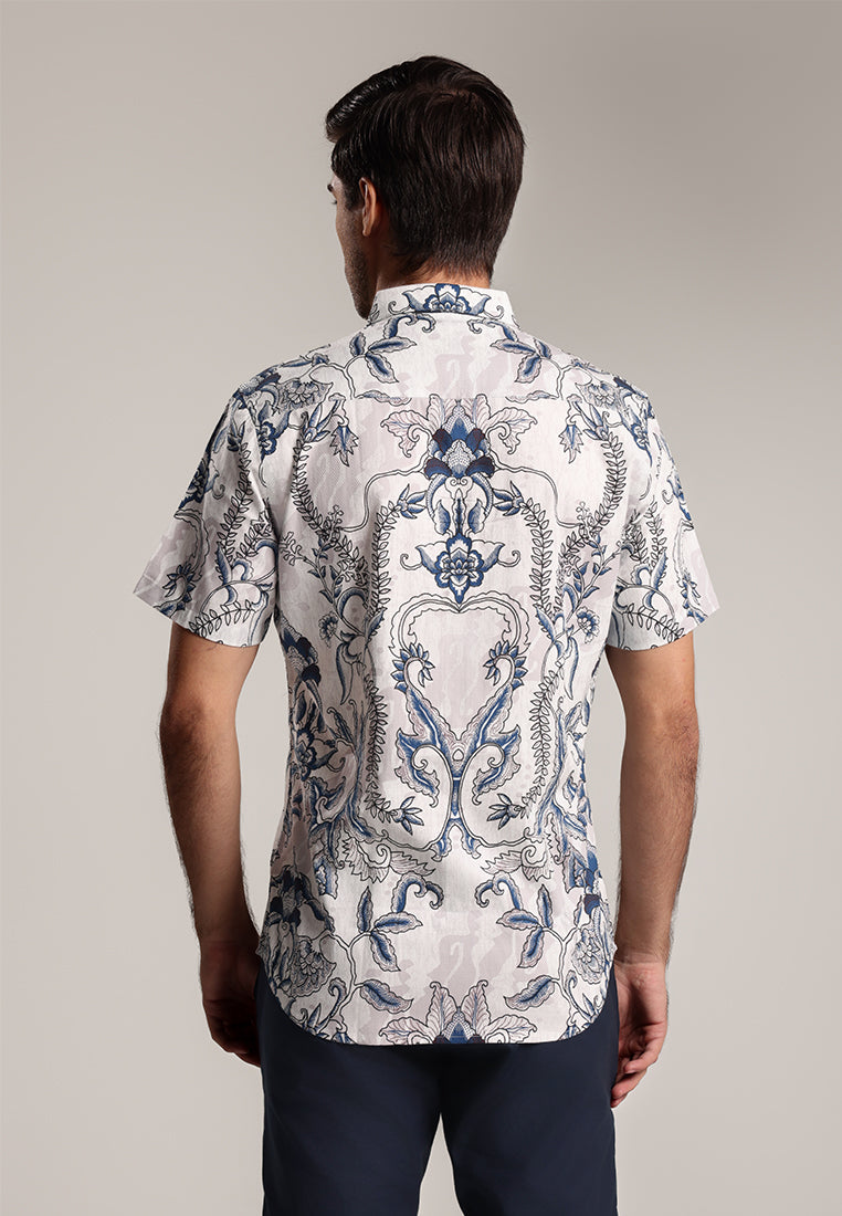 MOC - Kemeja Batik Pria Lengan Pendek Ragbani 3 - Beige