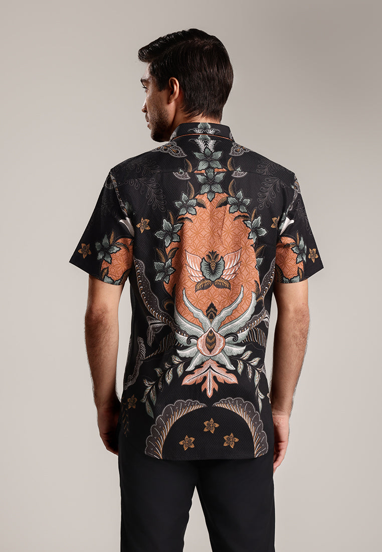 MOC - Kemeja Batik Pria Lengan Pendek Ratkhasiama - Black