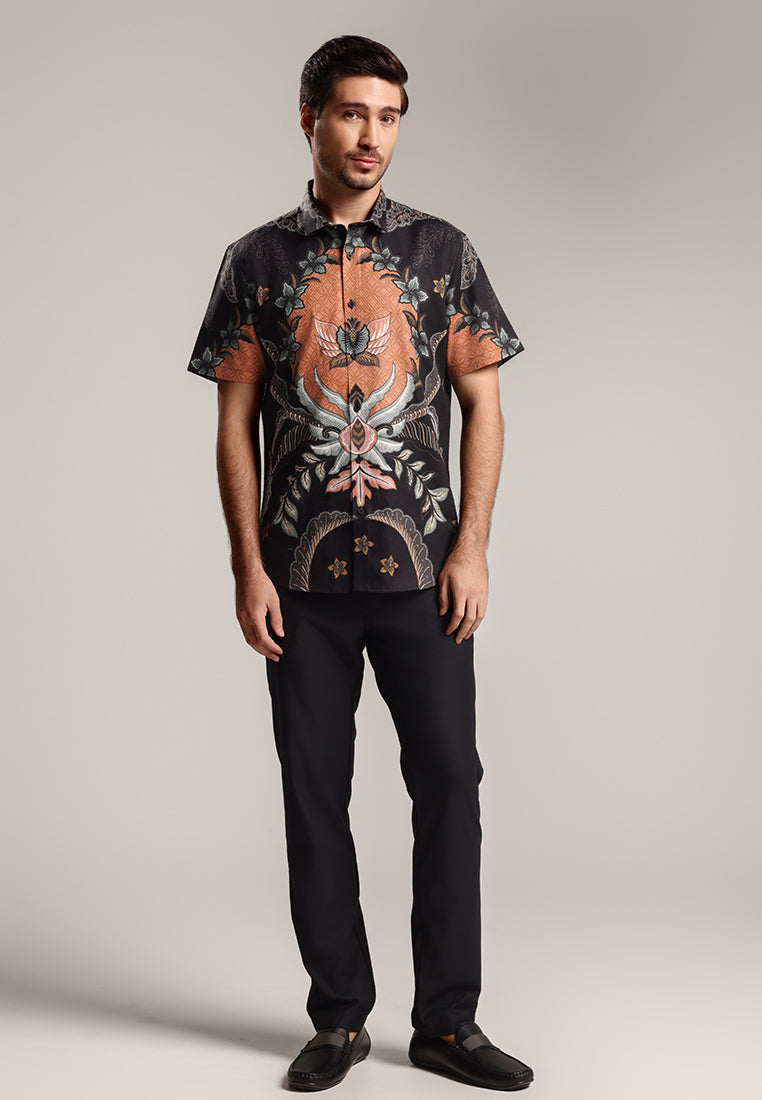 MOC - Kemeja Batik Pria Lengan Pendek Ratkhasiama - Black