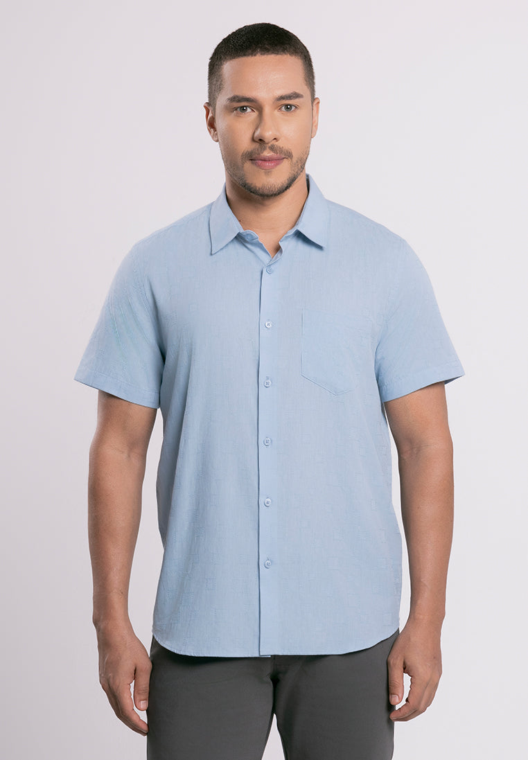 MOC - Kemeja Lengan Pendek Riley - Blue
