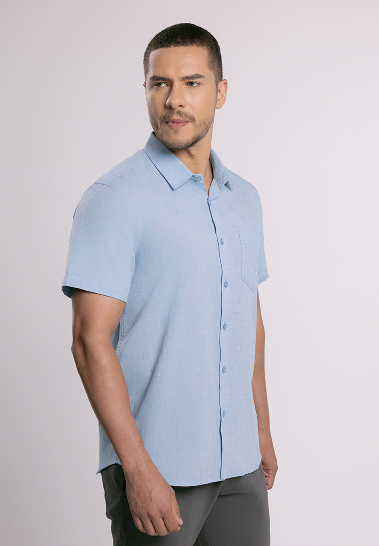MOC - Kemeja Lengan Pendek Riley - Blue