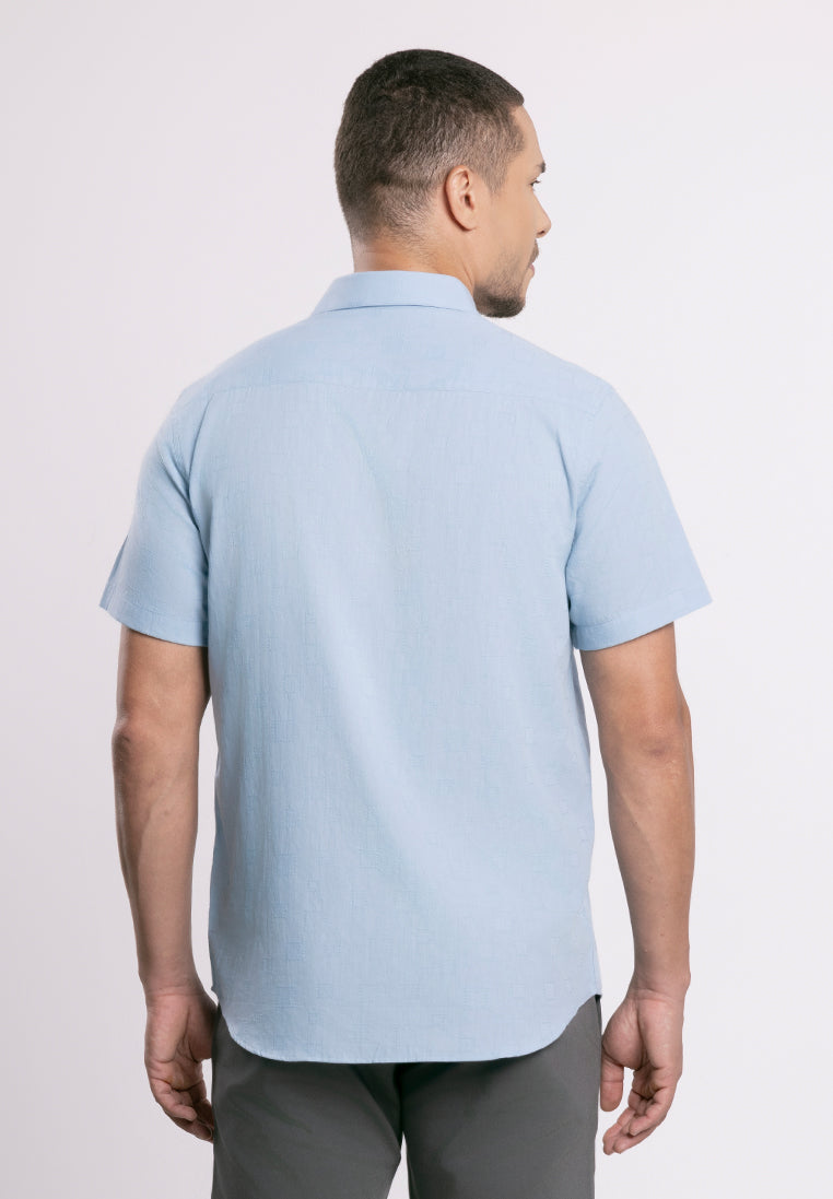 MOC - Kemeja Lengan Pendek Riley - Blue
