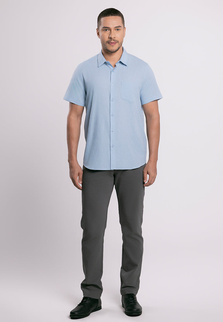 MOC - Kemeja Lengan Pendek Riley - Blue