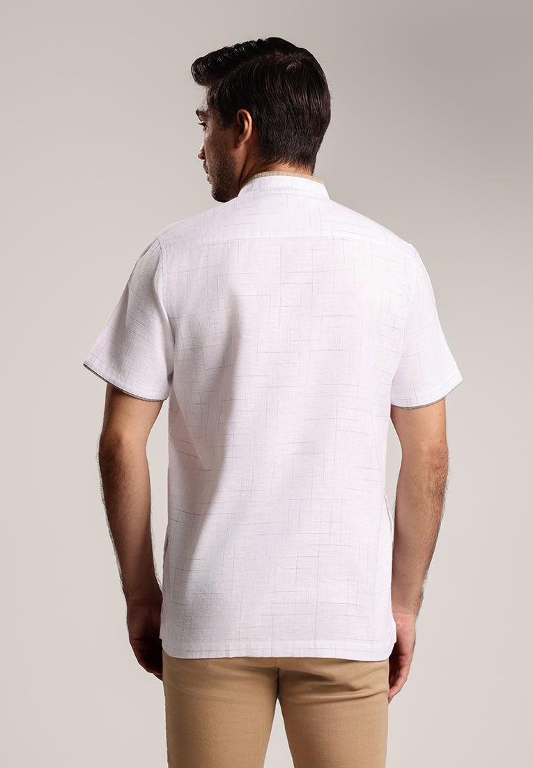 MOC Kemeja Koko Lengan Pendek Pria Shidiq - White