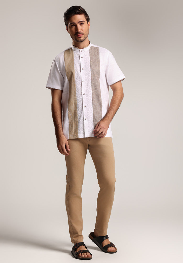 MOC Kemeja Koko Lengan Pendek Pria Shidiq - White