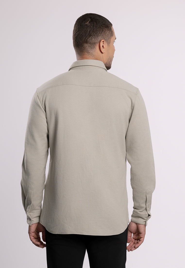 MOC - Kemeja Polos Pria Lengan Panjang Skye - Light Green