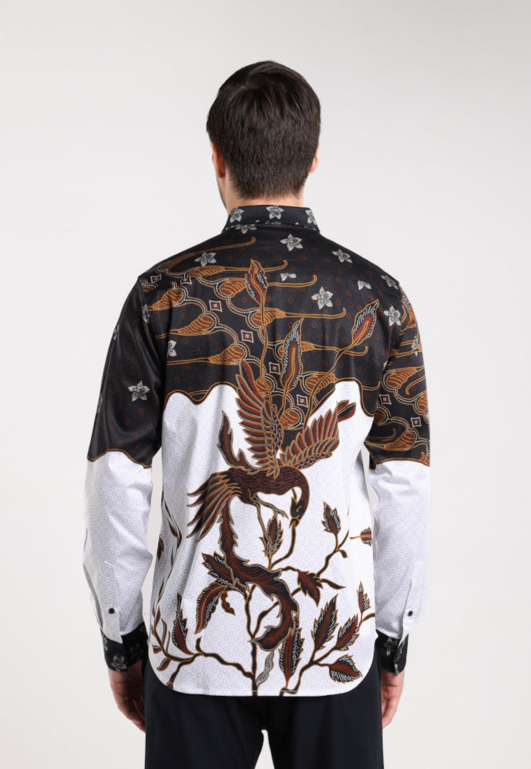 MOC - Kemeja Batik Pria Lengan Panjang Sukhothai - White