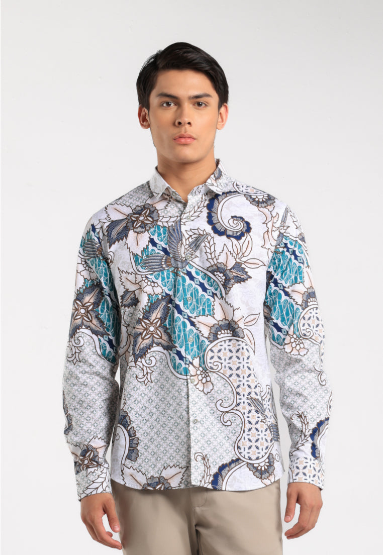 MOC - Kemeja Batik Pria Lengan Panjang Suphanburi - Beige