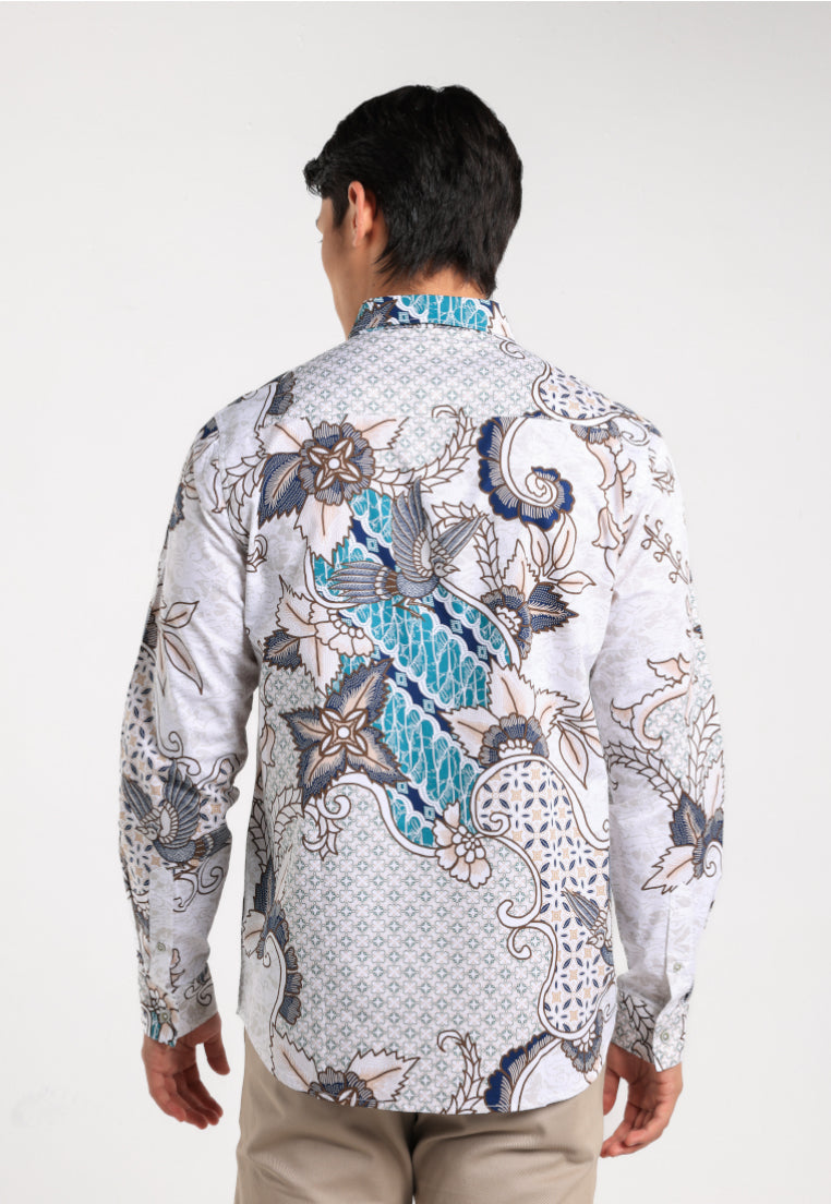 MOC - Kemeja Batik Pria Lengan Panjang Suphanburi - Beige