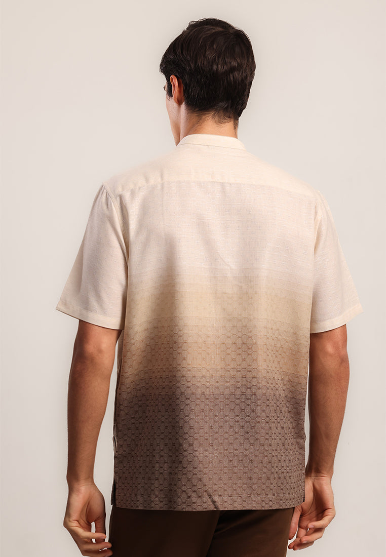 MOC Kemeja Koko Lengan Pendek Pria Syafi - Beige