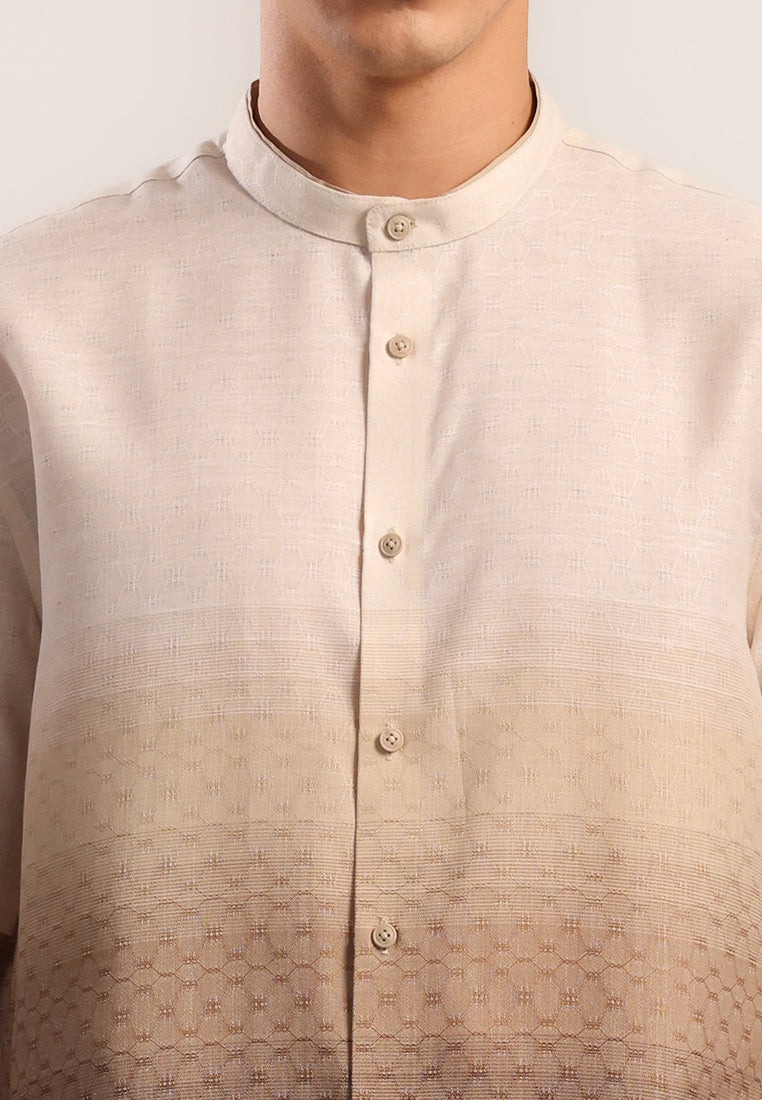 MOC Kemeja Koko Lengan Pendek Pria Syafi - Beige