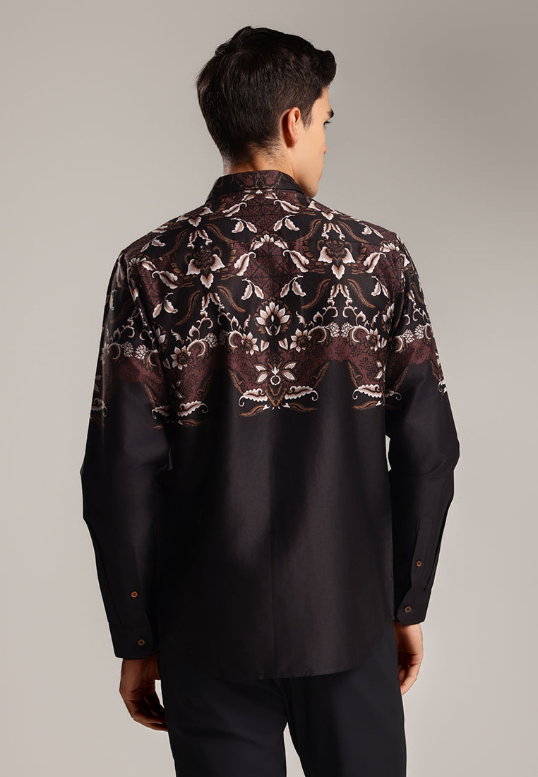 MOC - Kemeja Batik Pria Lengan Panjang Thantawan - Black