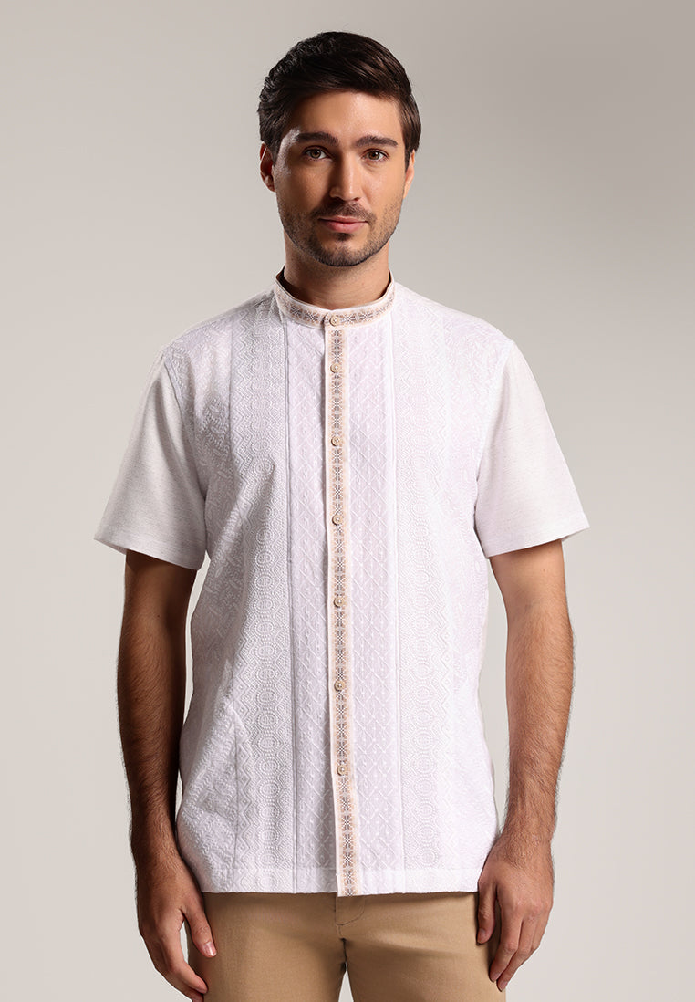 MOC Kemeja Koko Lengan Pendek Ustman - White