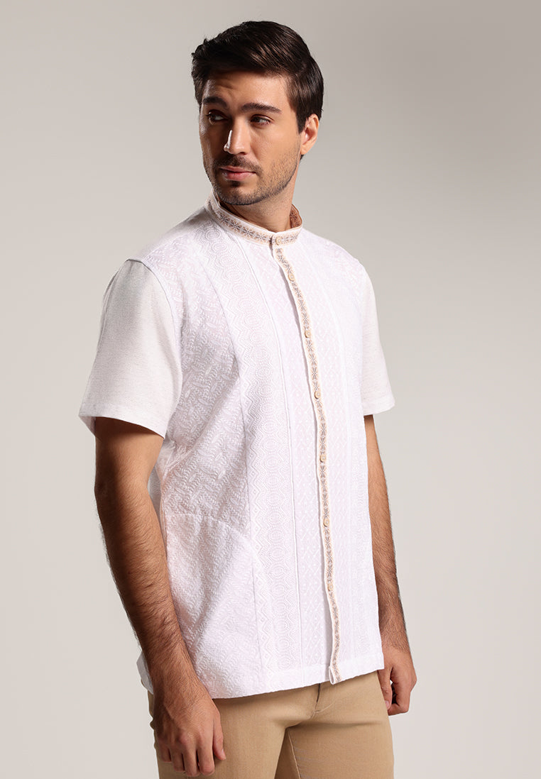 MOC Kemeja Koko Lengan Pendek Ustman - White