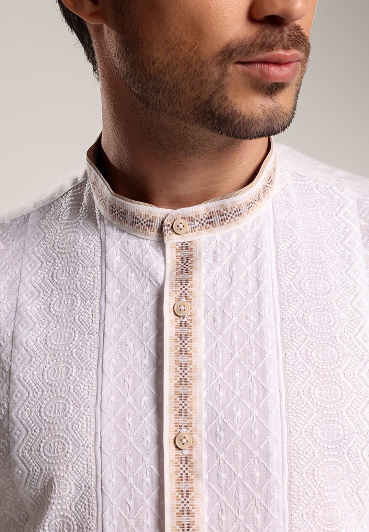 MOC Kemeja Koko Lengan Pendek Ustman - White