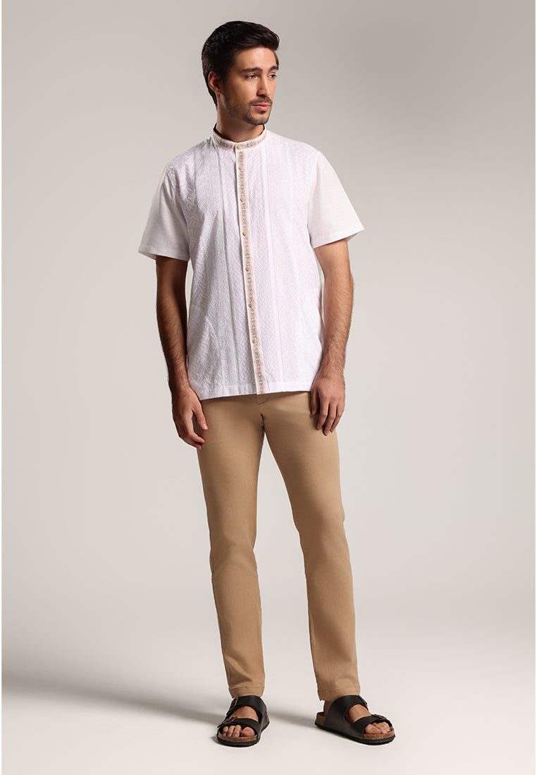 MOC Kemeja Koko Lengan Pendek Ustman - White