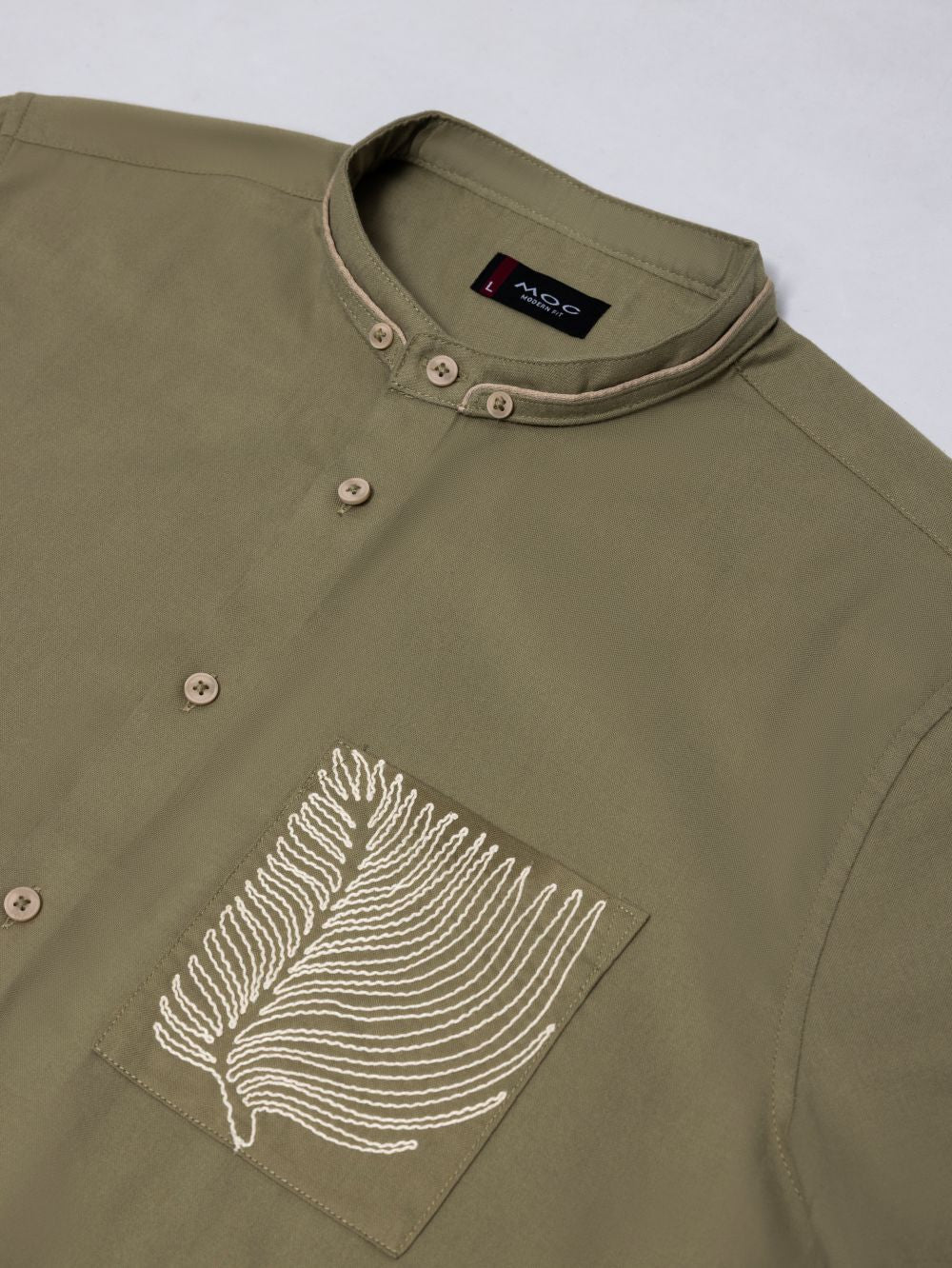 MOC - Kemeja Shanghai Lengan Pendek Pria Valdo - Olive