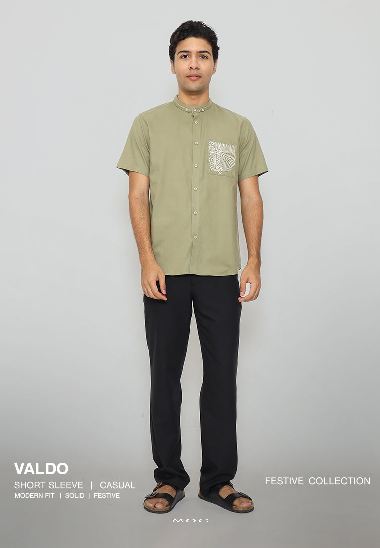 MOC - Kemeja Shanghai Lengan Pendek Pria Valdo - Olive