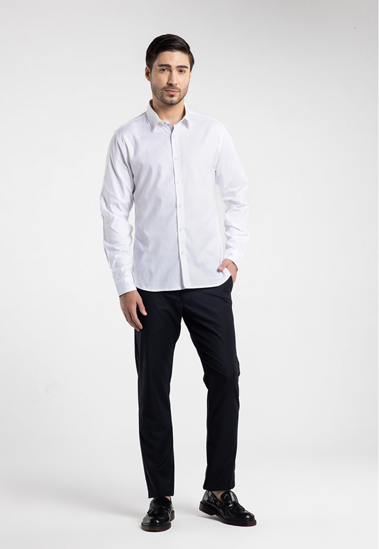 MOC - Kemeja Polos Lengan Panjang Pria Verdon - White