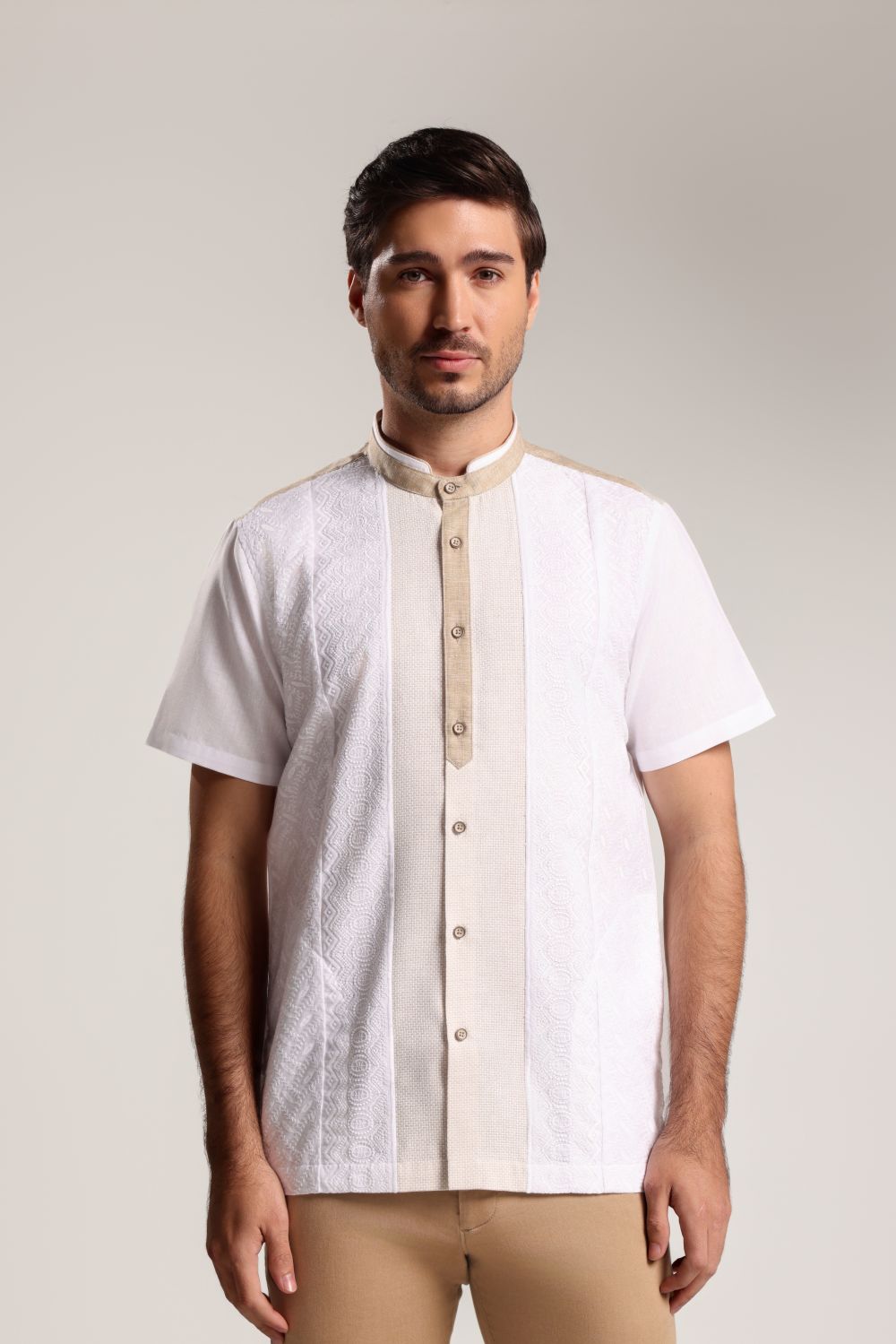 MOC Kemeja Koko Lengan Pendek Pria Zubair - White