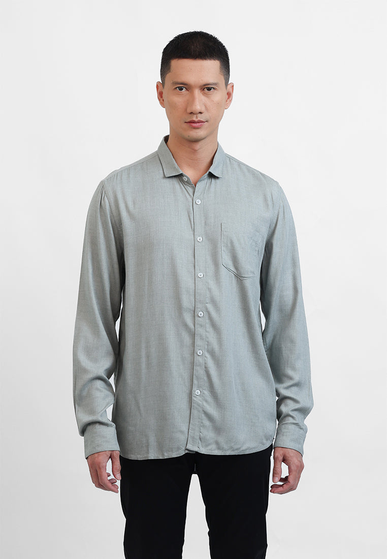 MOC Kemeja Lengan Panjang Pria MARIO - GREEN