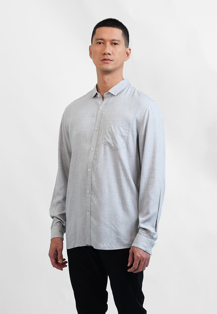 MOC Kemeja Lengan Panjang Pria MARIO - GREY
