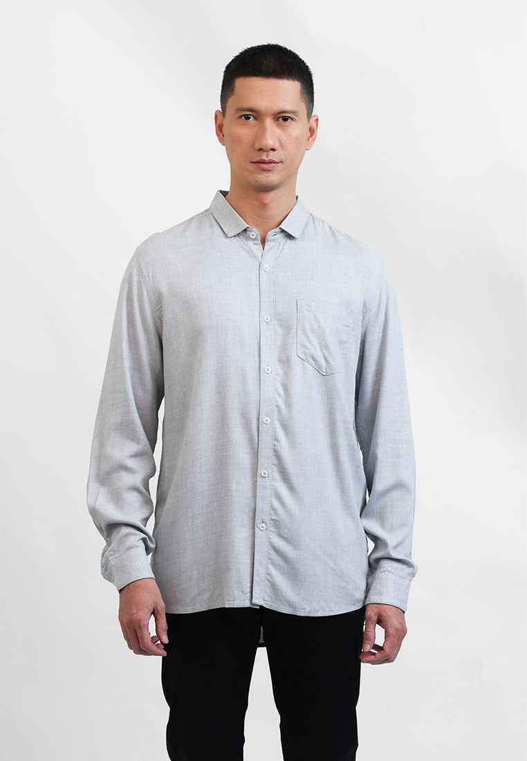 MOC Kemeja Lengan Panjang Pria MARIO - GREY