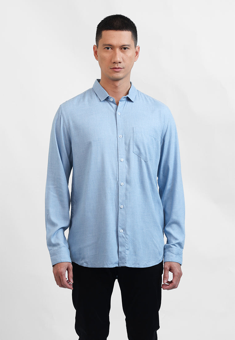 MOC Kemeja Lengan Panjang Pria MARIO - LIGHT BLUE