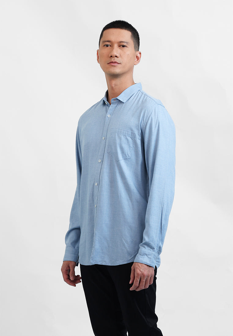 MOC Kemeja Lengan Panjang Pria MARIO - LIGHT BLUE