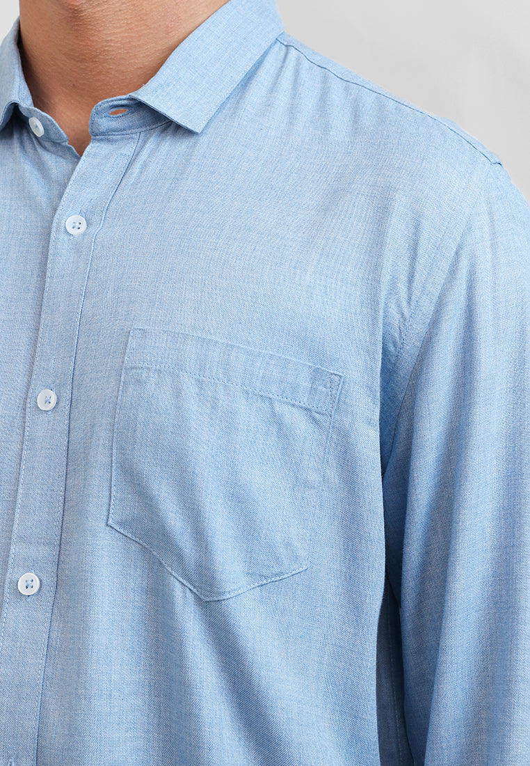MOC Kemeja Lengan Panjang Pria MARIO - LIGHT BLUE