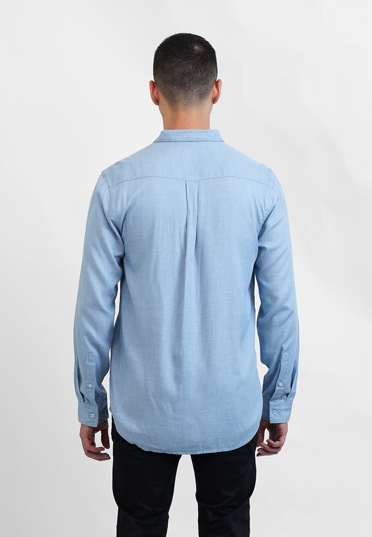 MOC Kemeja Lengan Panjang Pria MARIO - LIGHT BLUE