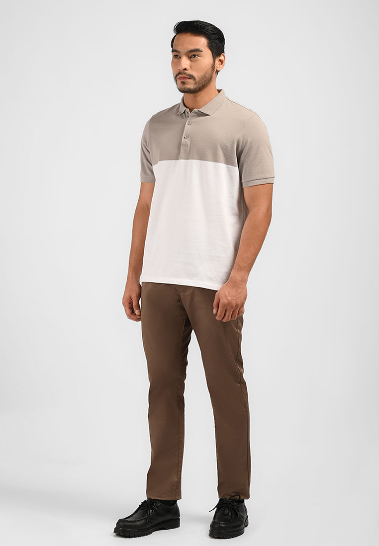 MOC Kaos Polo Lengan Pendek Pria Sergio - Beige
