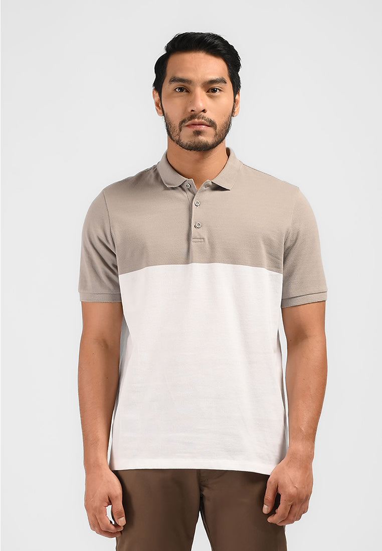 MOC Kaos Polo Lengan Pendek Pria Sergio - Beige