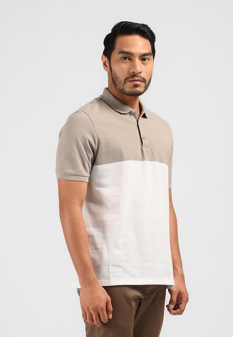 MOC Kaos Polo Lengan Pendek Pria Sergio - Beige