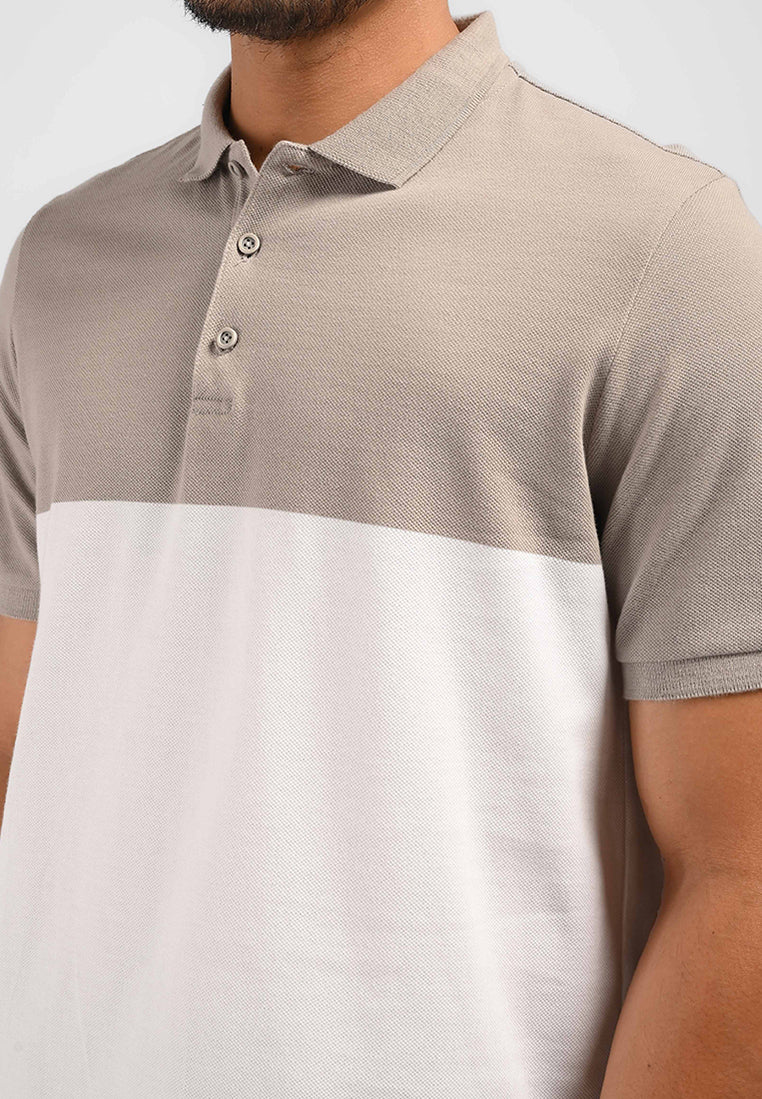 MOC Kaos Polo Lengan Pendek Pria Sergio - Beige