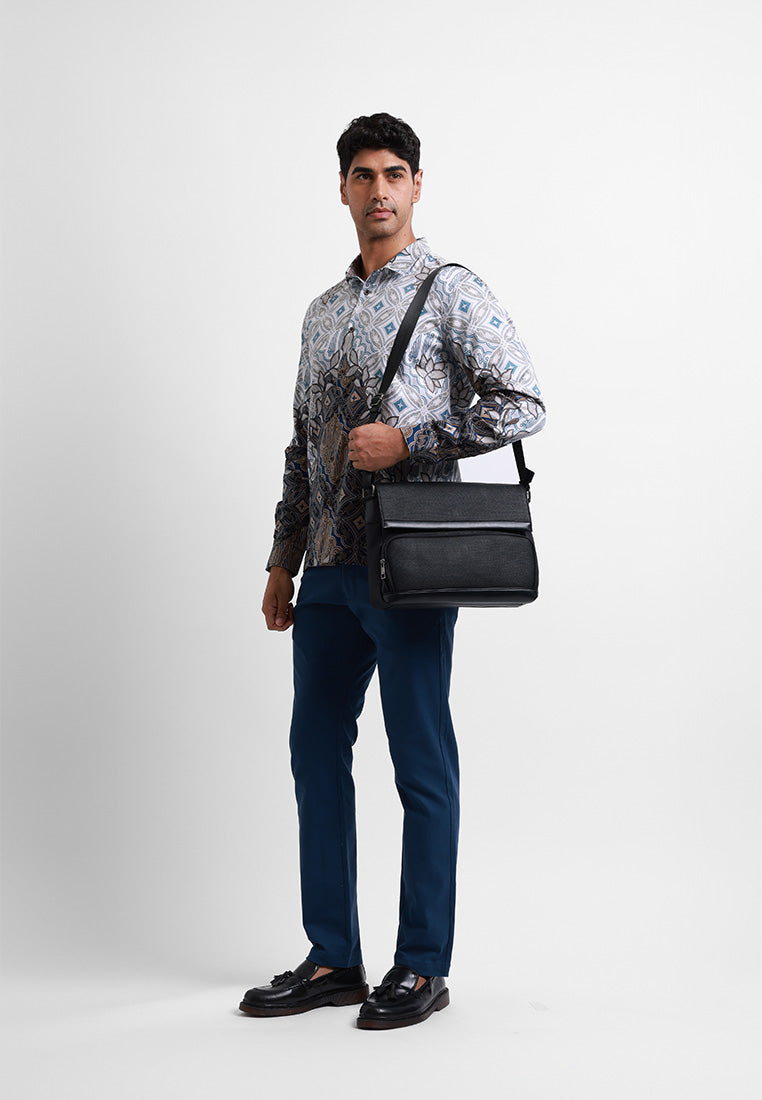 MOC Kemeja Batik Lengan Panjang Pria Radhwa - Brown