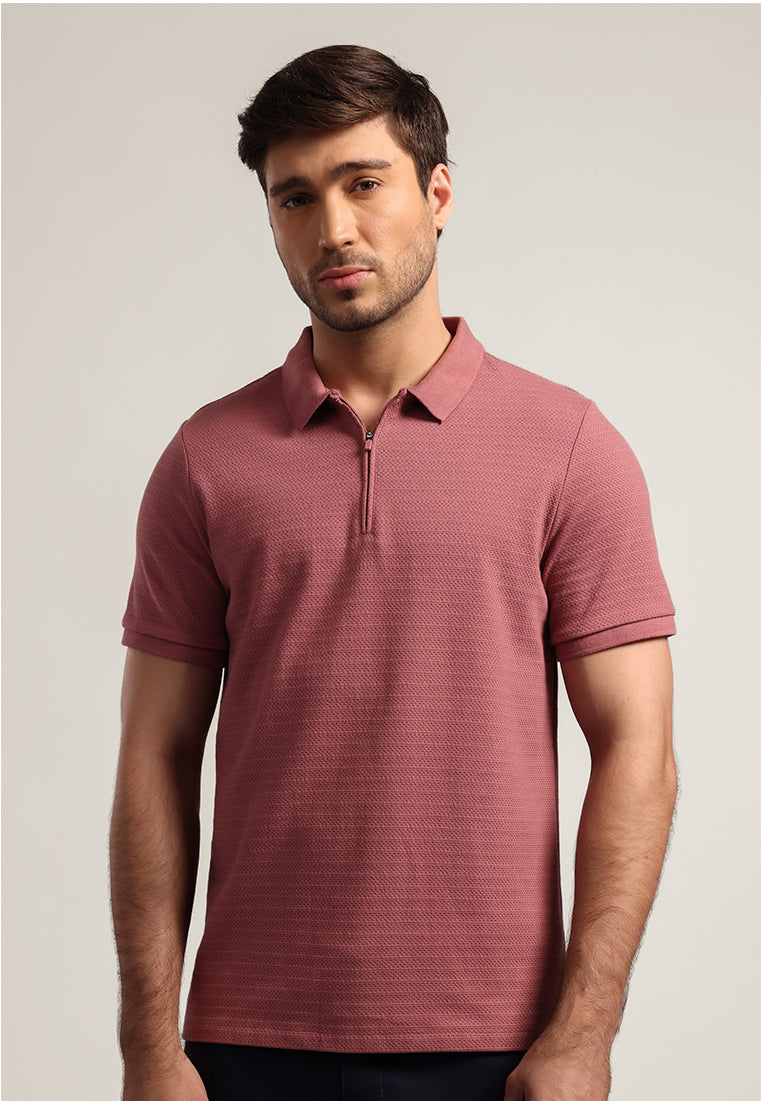 MOC Kaos Polo Lengan Pendek Pria Leo - Maroon