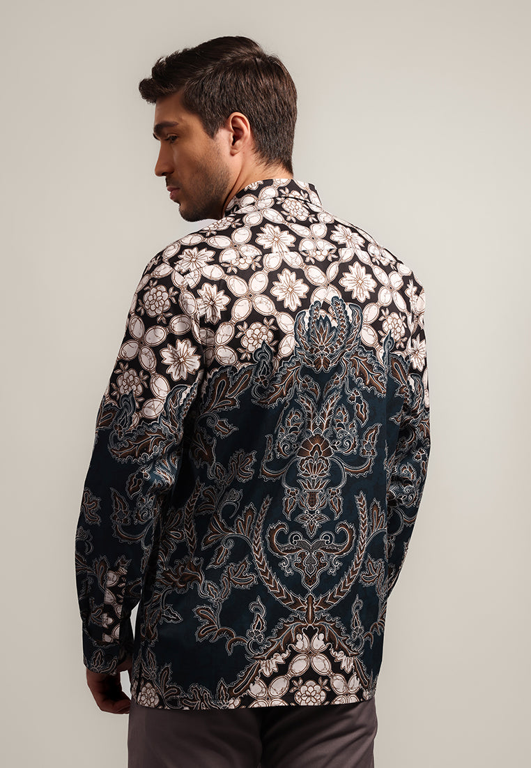 MOC - Kemeja Batik Pria Lengan Panjang Ganesh - Green